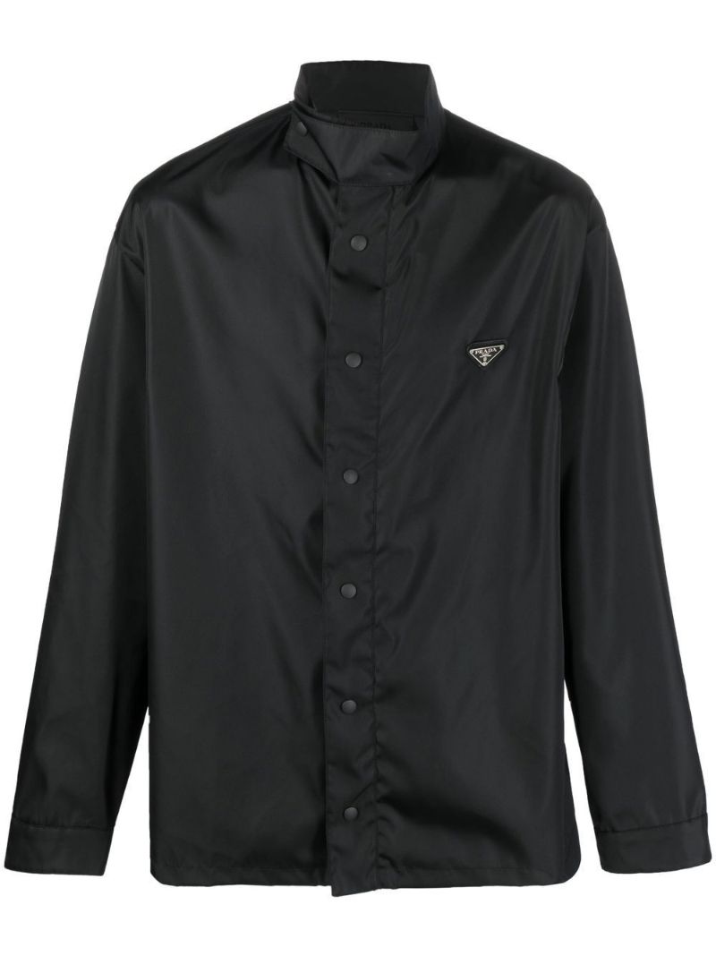 Black Logo Print Re-nylon Shirt