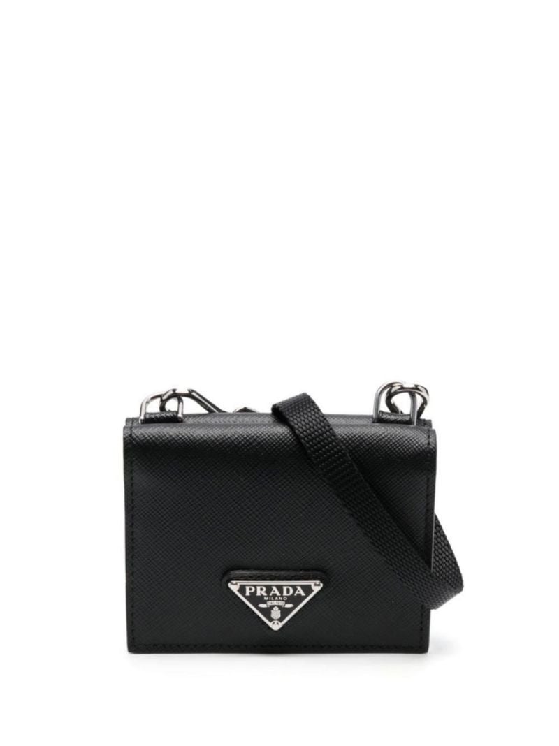 Black Logo Leather Card Holder
