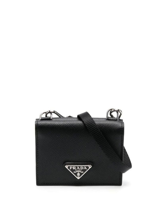 Black Logo Leather Card Holder