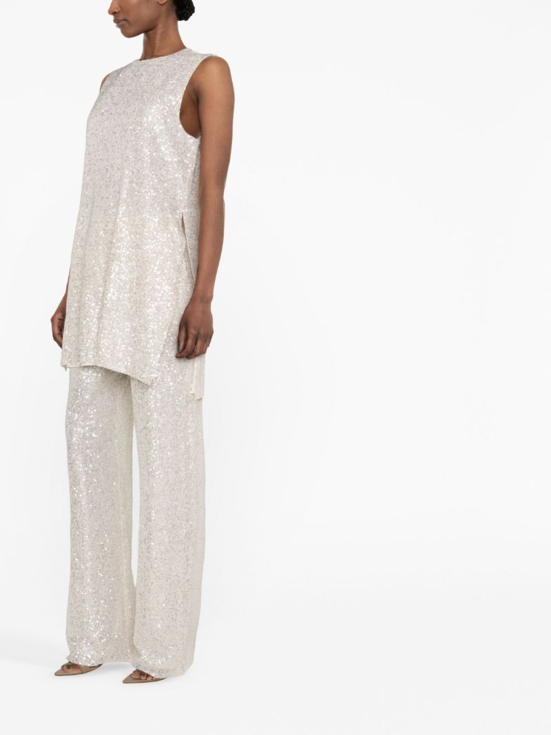 White Isha Sequin-embellished Top