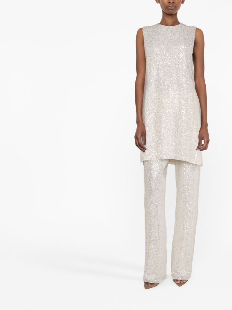 White Isha Sequin-embellished Top