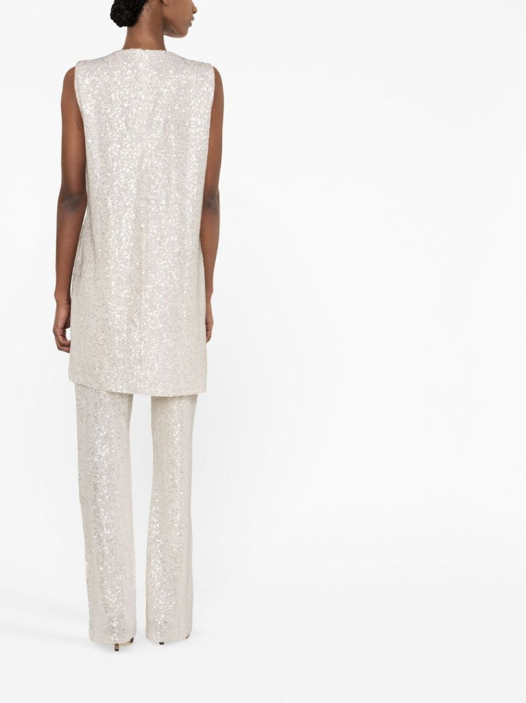 White Isha Sequin-embellished Top
