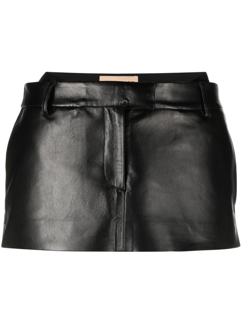 Black Oloma Faux-leather Mini Skirt