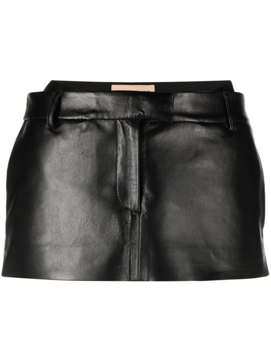 Black Oloma Faux-leather Mini Skirt