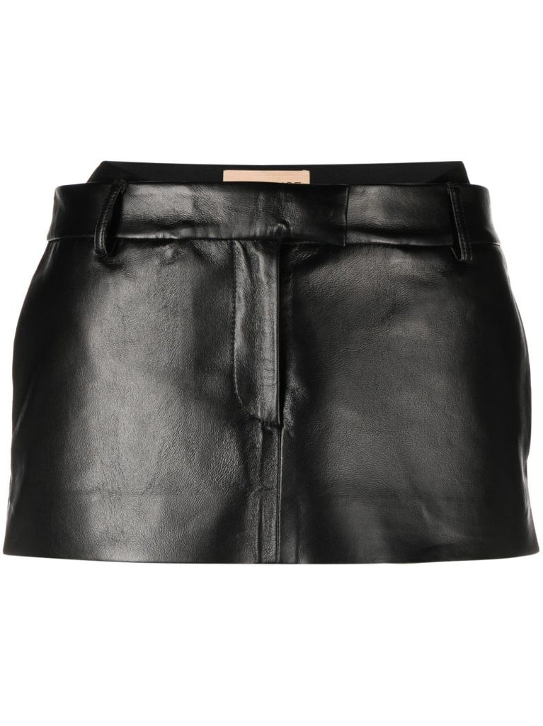Black Oloma Faux-leather Mini Skirt