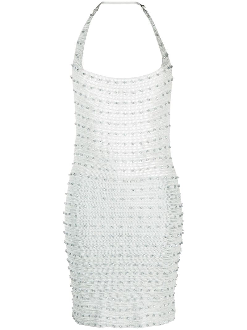 Blue Dosa Crystal-embellished Knitted Mini Dress