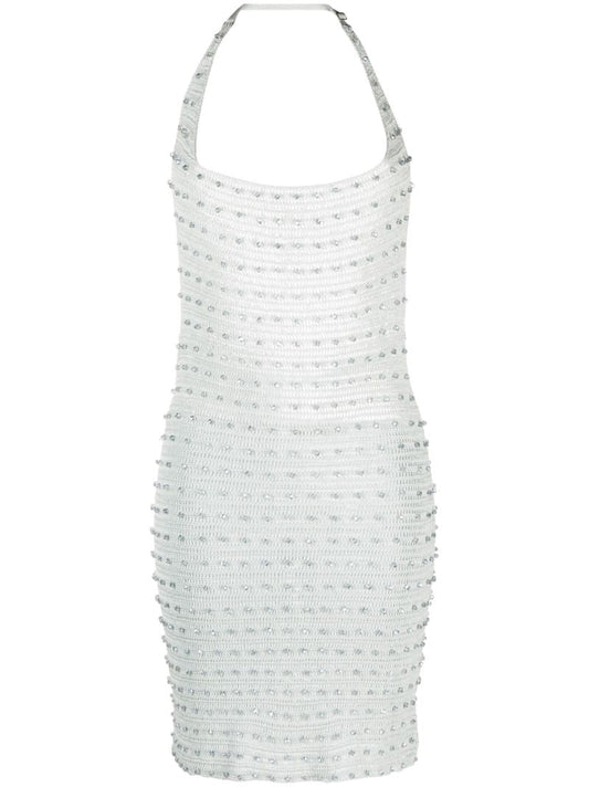 Blue Dosa Crystal-embellished Knitted Mini Dress