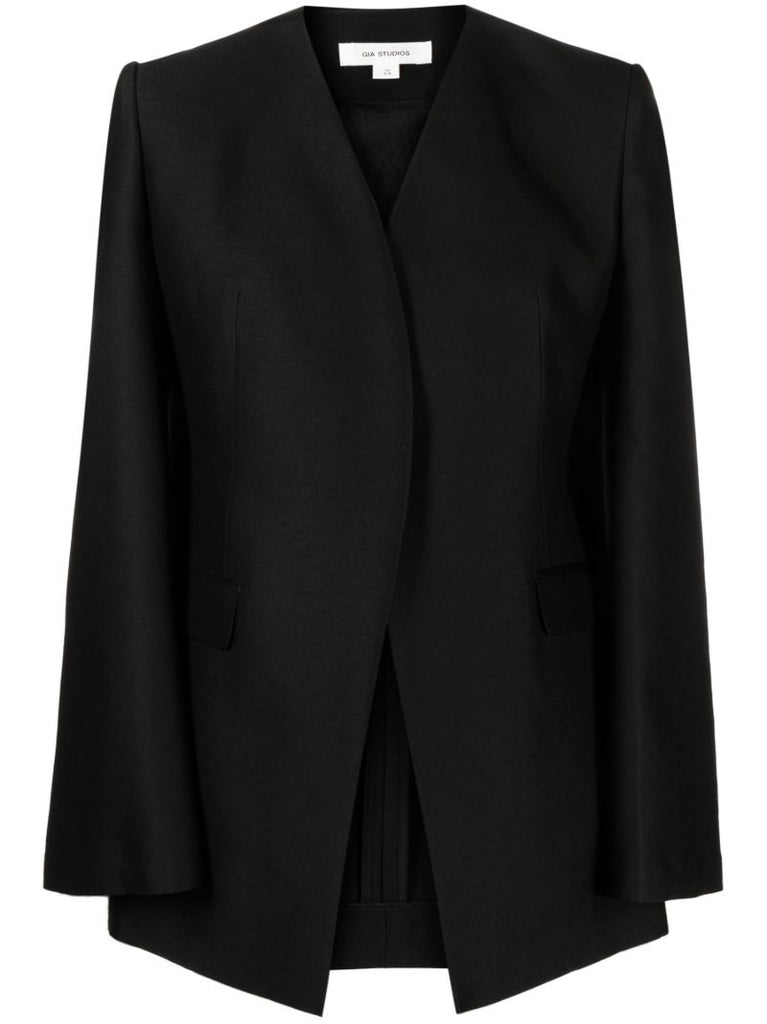 Black Flared Sleeve Blazer