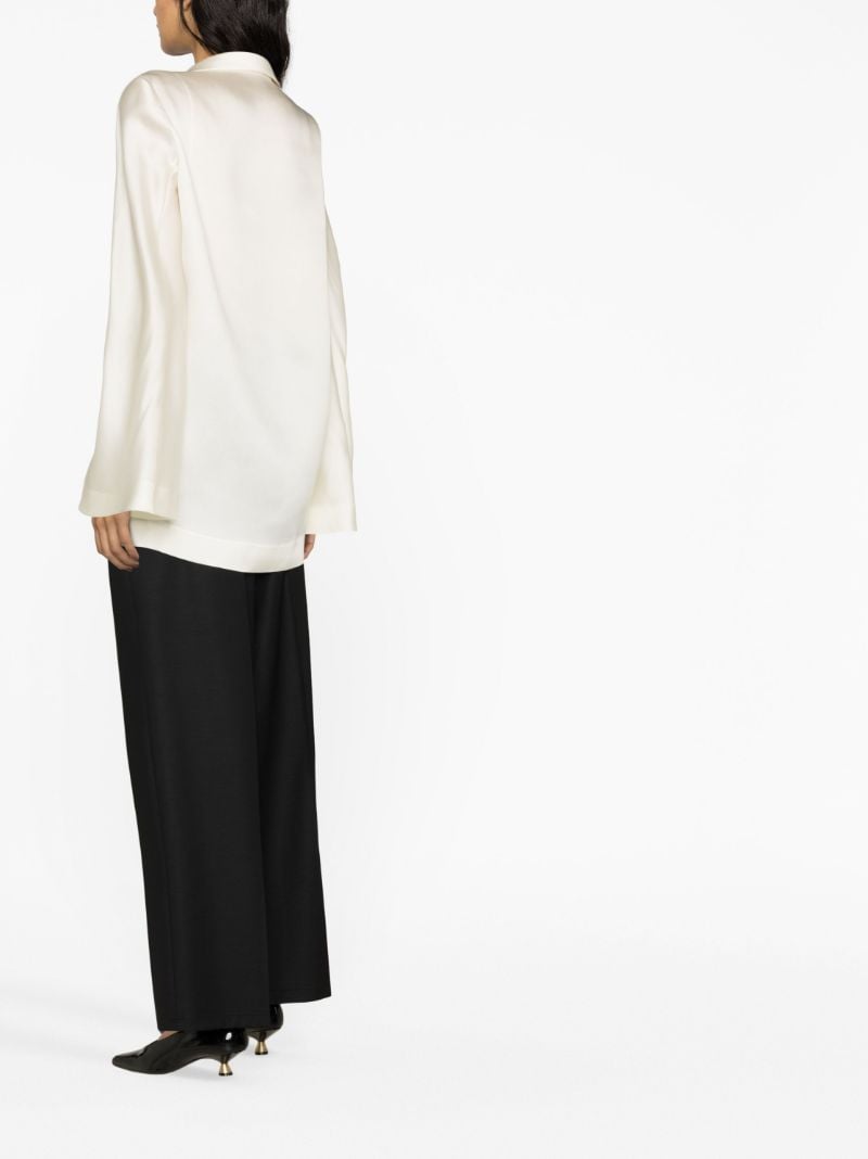 White Silk Satin Shirt