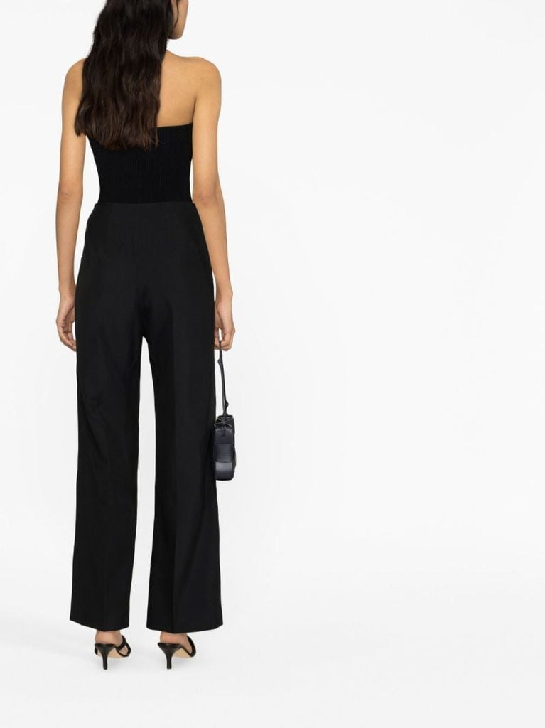 Black Wide-leg Tailored Trousers