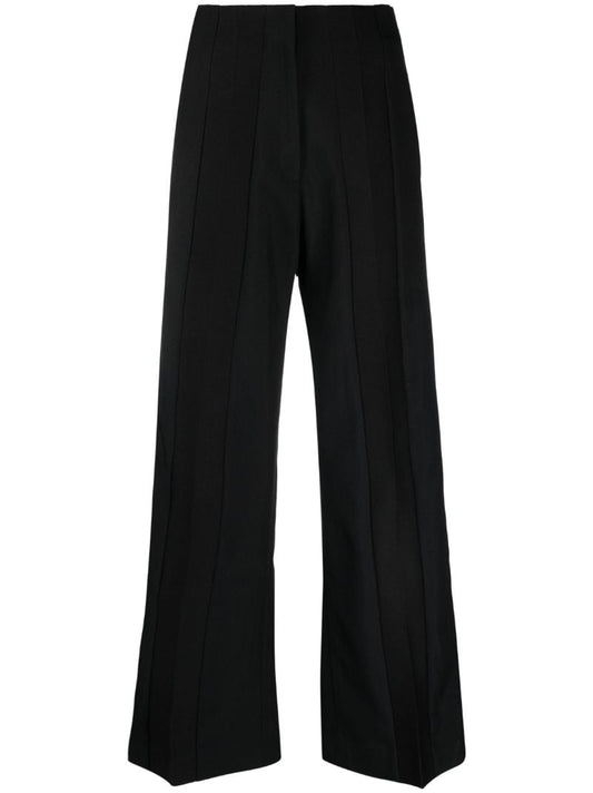 Black Wide-leg Tailored Trousers
