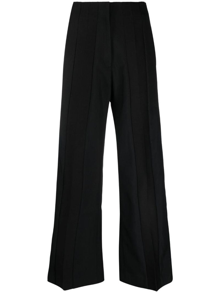 Black Wide-leg Tailored Trousers