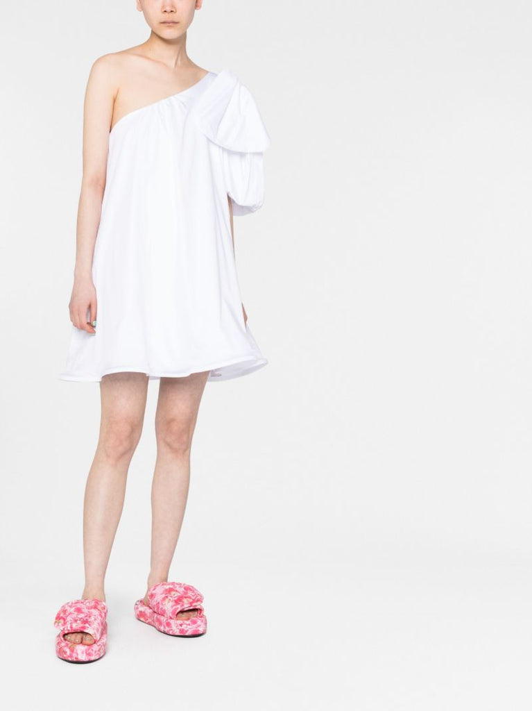 White Mithali One-shoulder Mini Dress