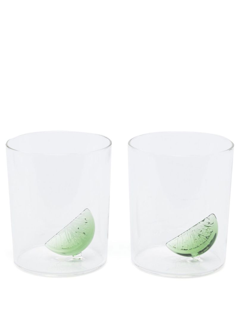 Clear Lime-cut Glass Set