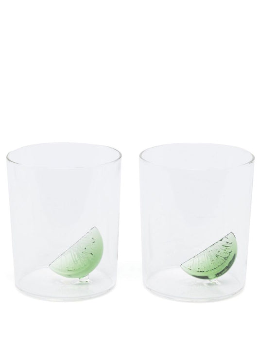 Clear Lime-cut Glass Set