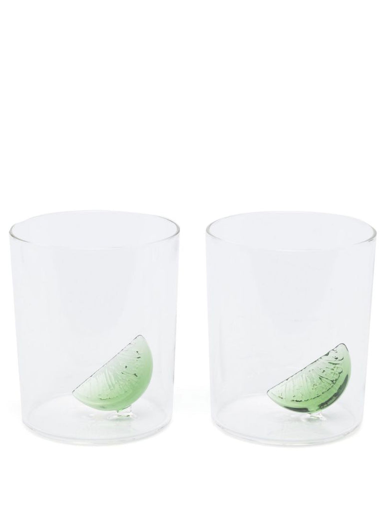 Clear Lime-cut Glass Set