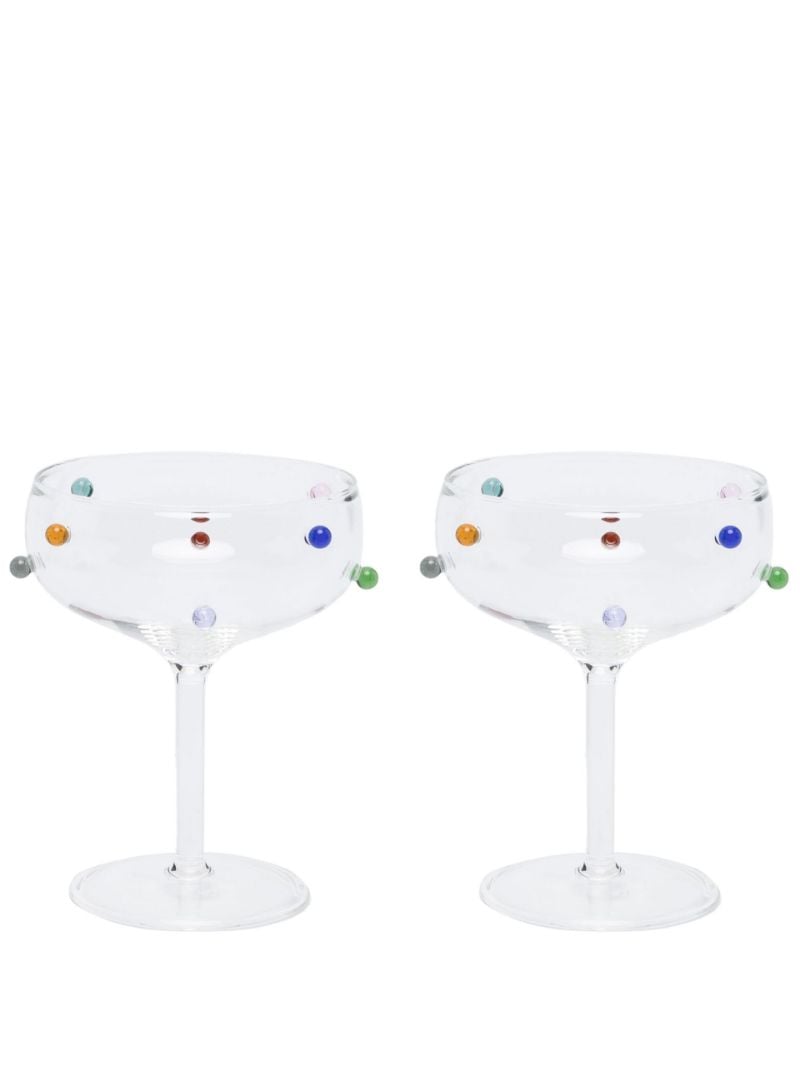 Clear Pomponette Champagne Coupe Set