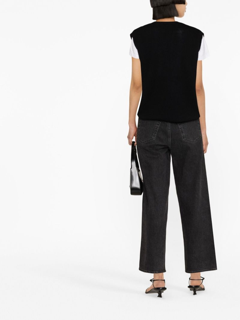 Black Linn V-neck Cashmere Vest