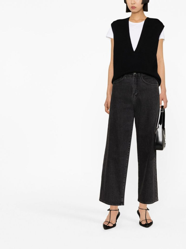 Black Linn V-neck Cashmere Vest