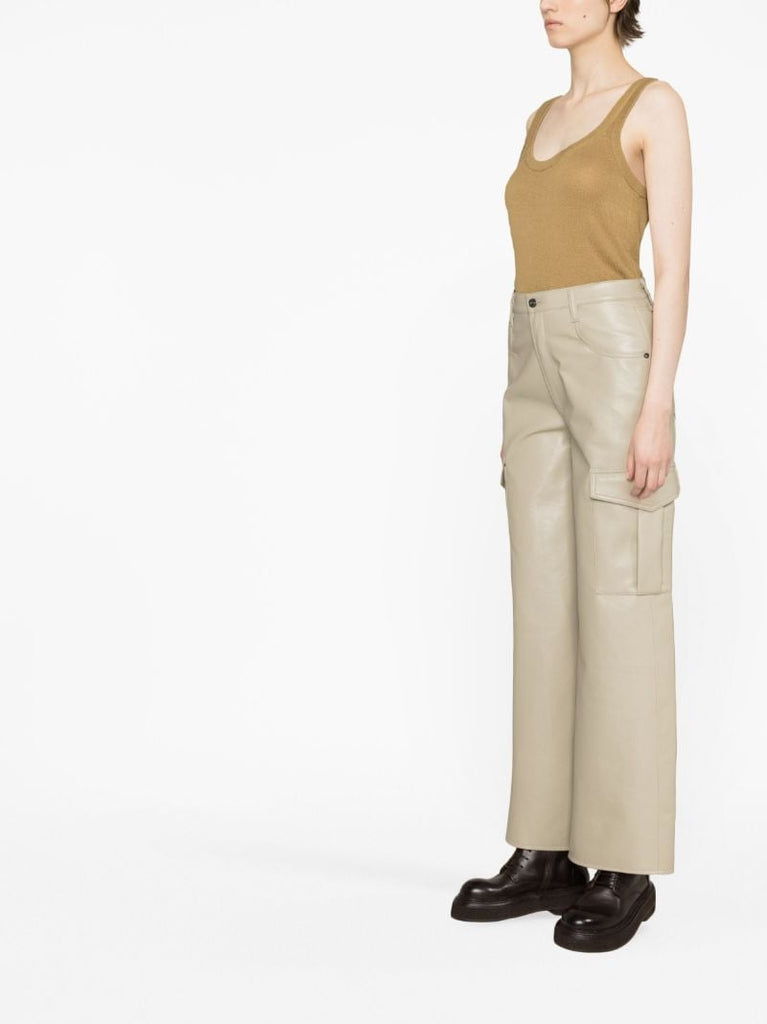Greige Minka Straight-leg Trousers