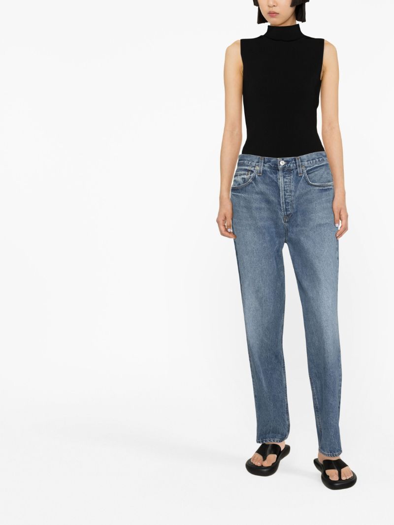 Blue Devi Low-rise Tapered Jeans