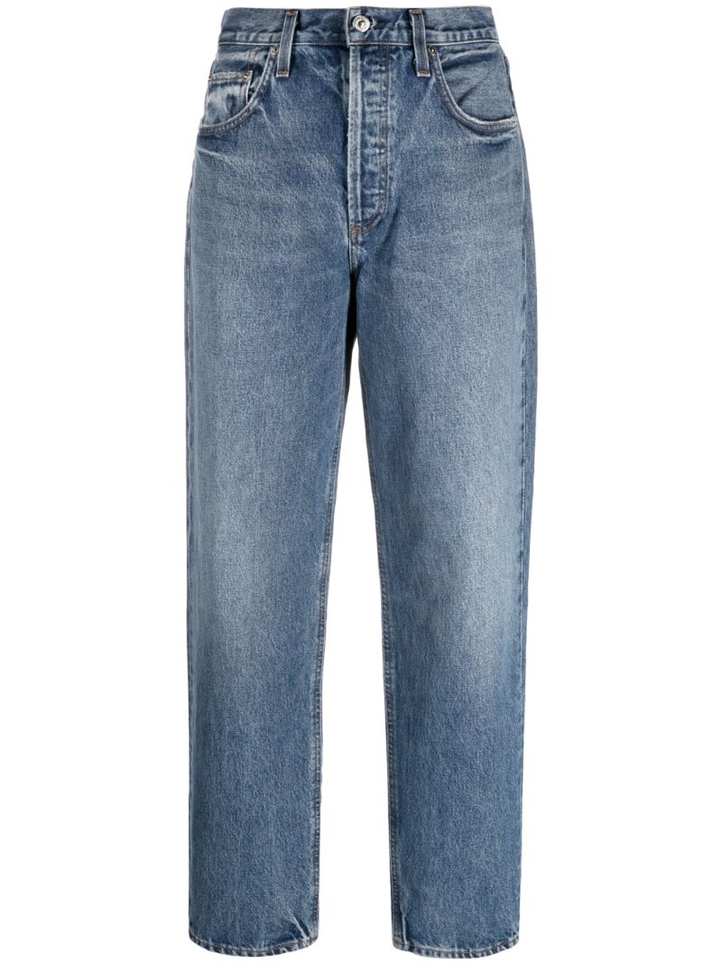 Blue Devi Low-rise Tapered Jeans