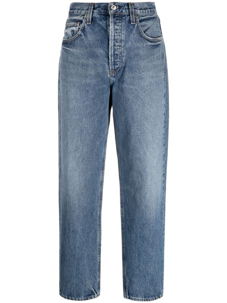 Blue Devi Low-rise Tapered Jeans