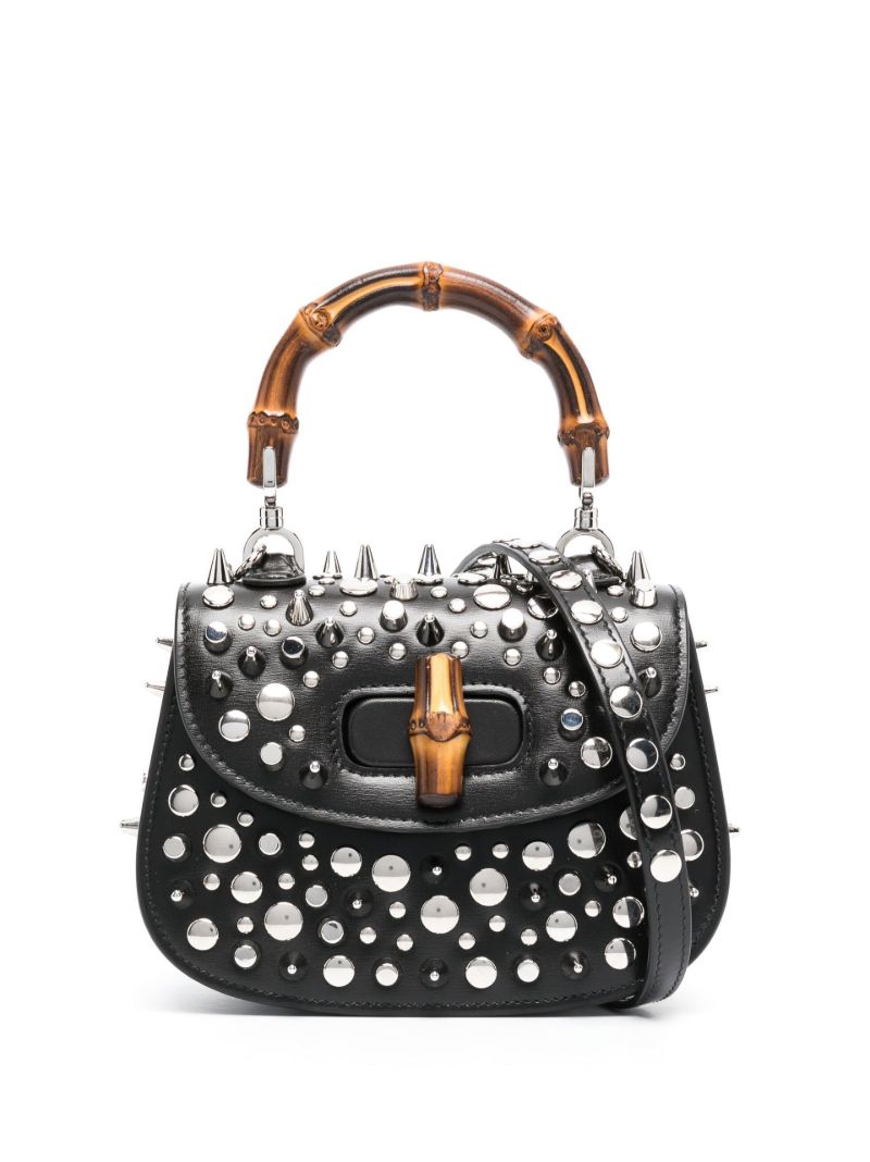Black Bamboo 1947 Mini Leather Tote Bag