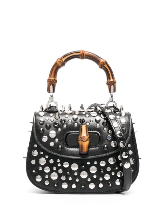 Black Bamboo 1947 Mini Leather Tote Bag