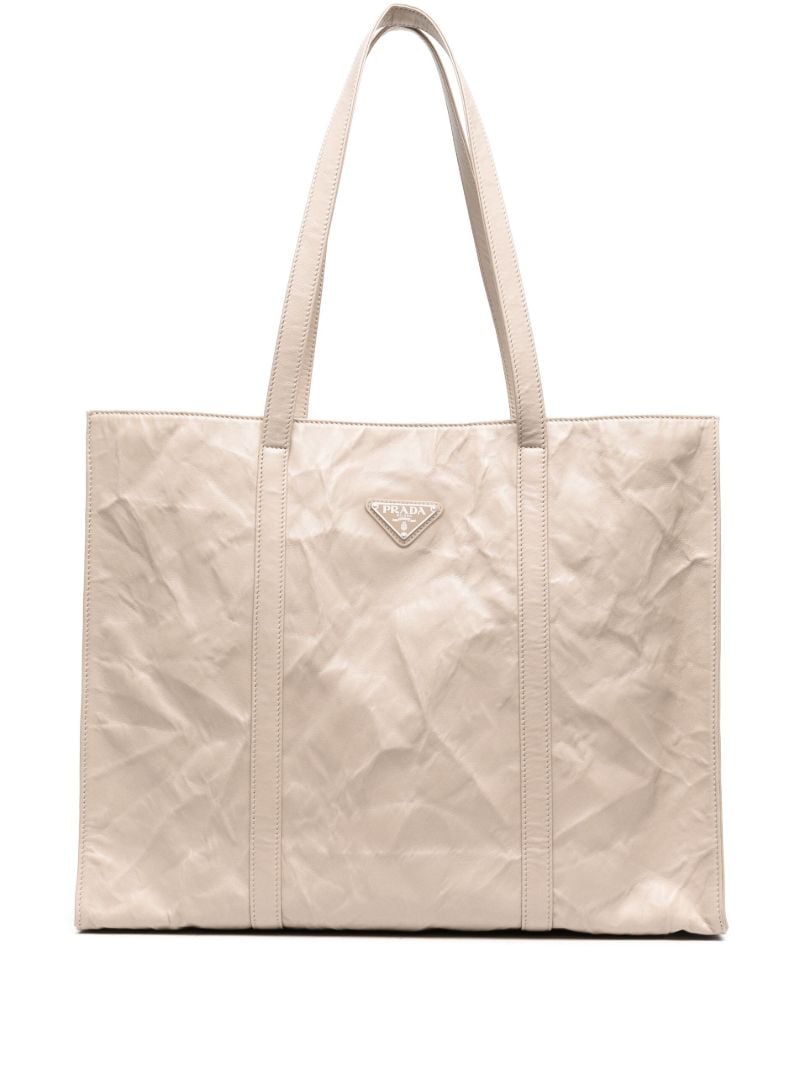 Neutral Large Leather Tote Bag