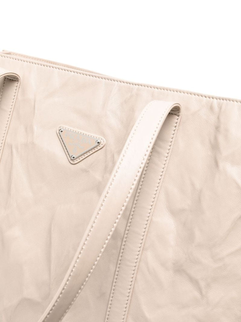 Neutral Large Leather Tote Bag