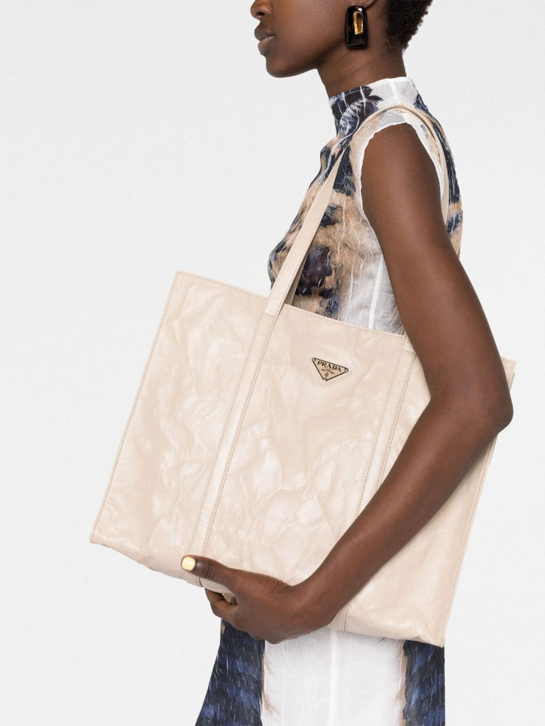 Neutral Large Leather Tote Bag