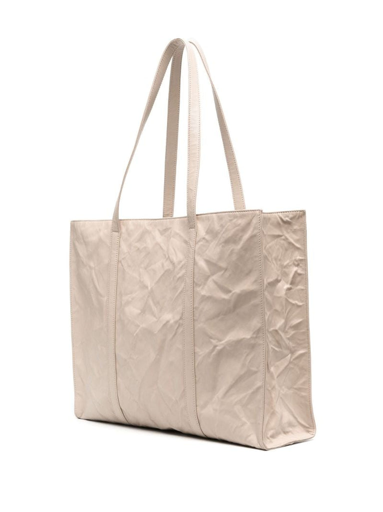 Neutral Large Leather Tote Bag