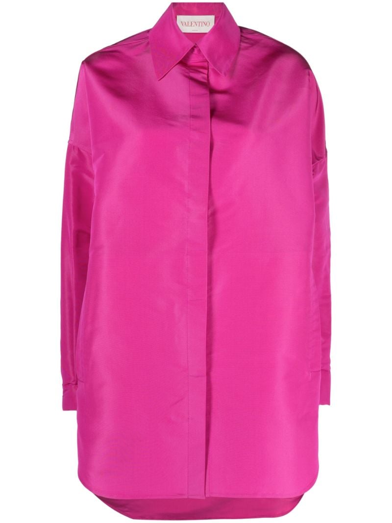 Pink Oversized Silk Shirt
