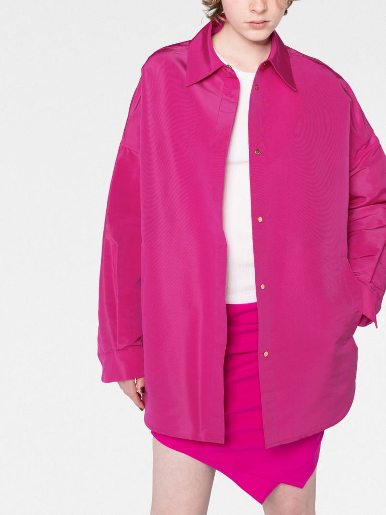 Pink Oversized Silk Shirt