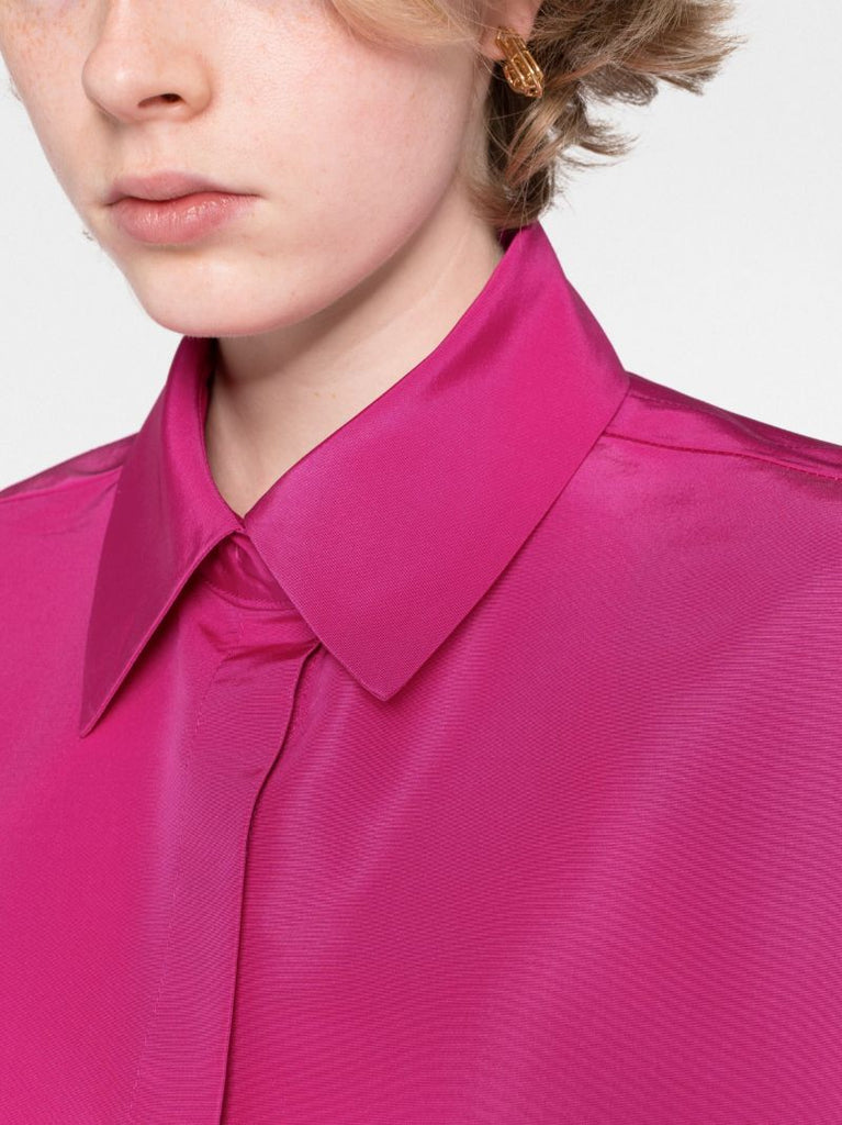 Pink Oversized Silk Shirt