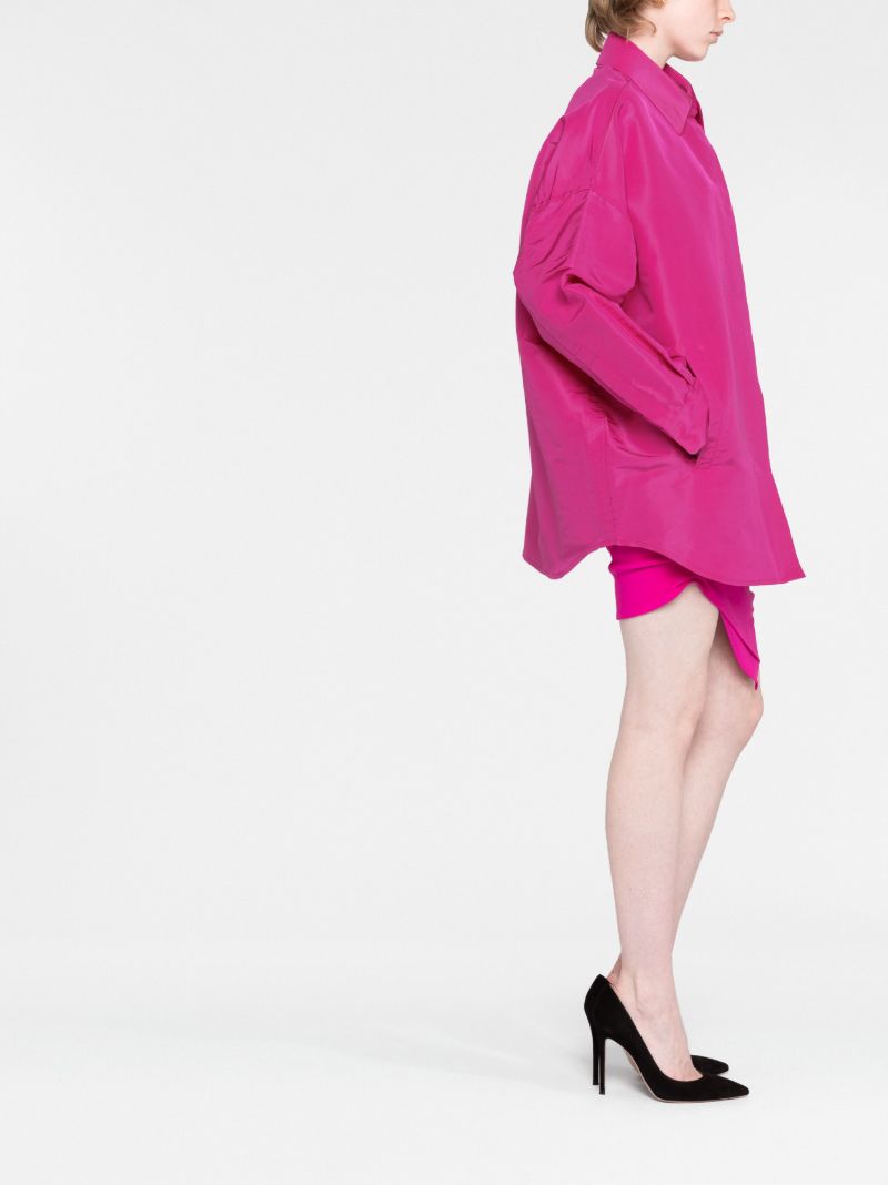 Pink Oversized Silk Shirt
