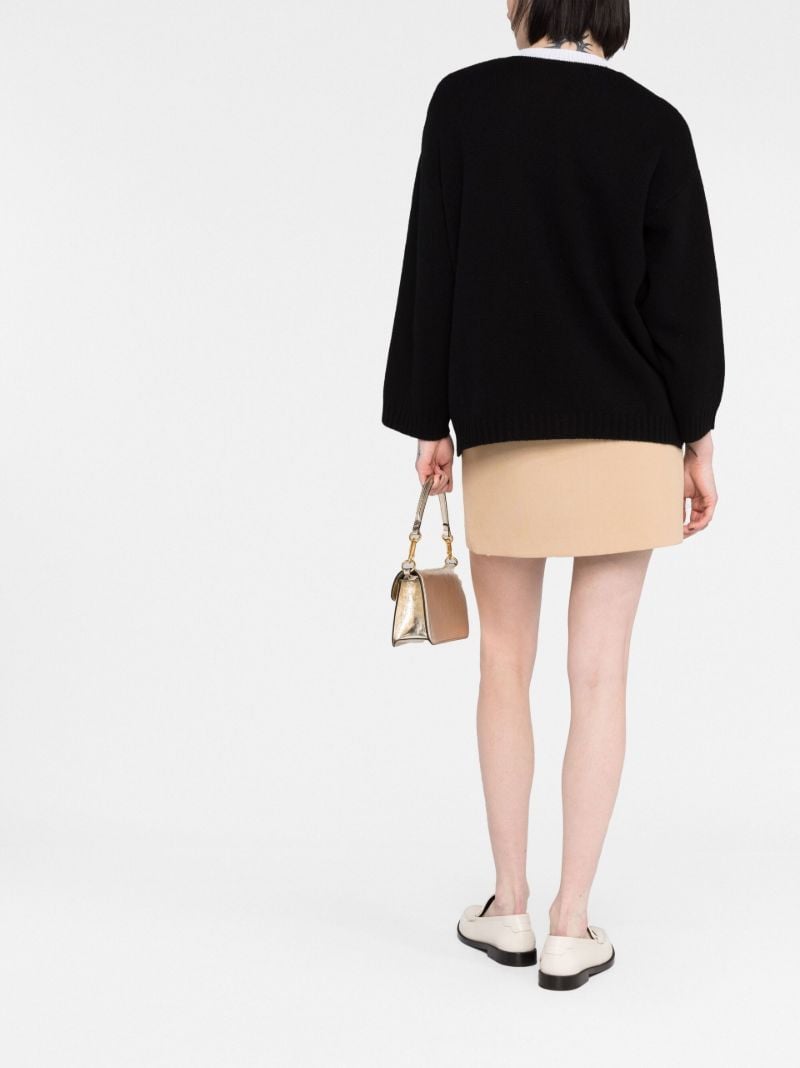Black Vgold Detail Cashmere Sweater