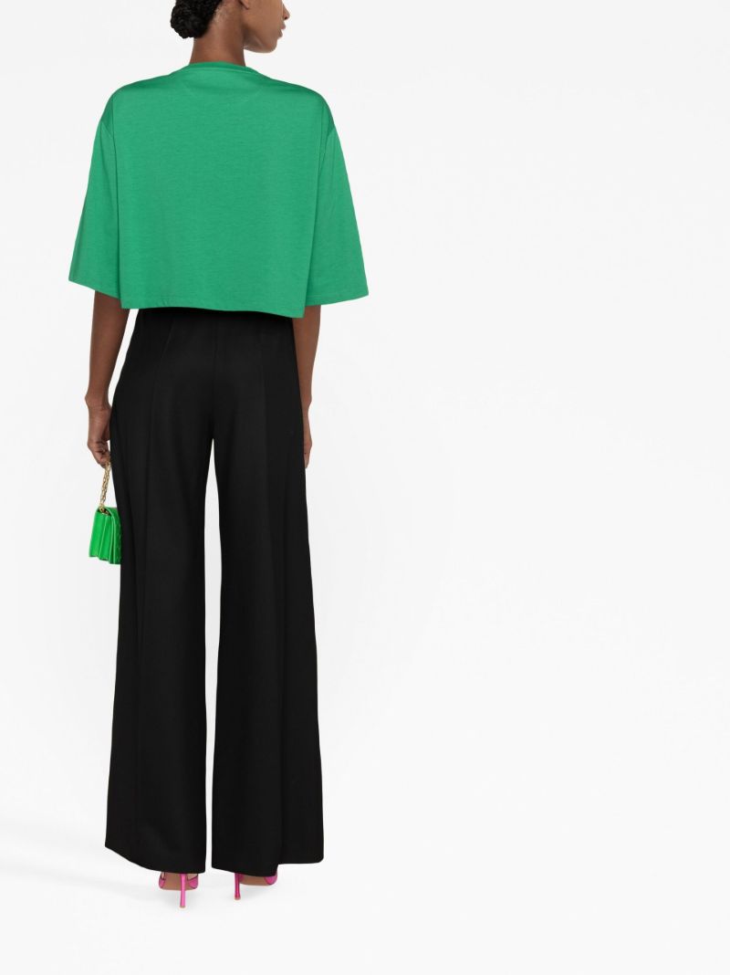 Green Sequin-embellished Crop Top