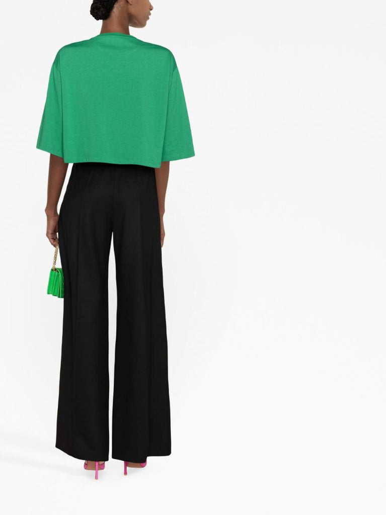Green Sequin-embellished Crop Top