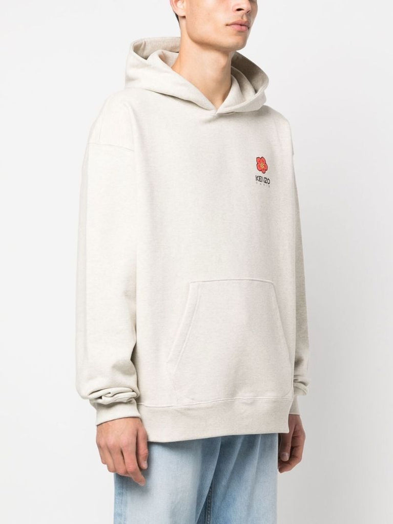 Grey Cotton Boke Flower Hoodie