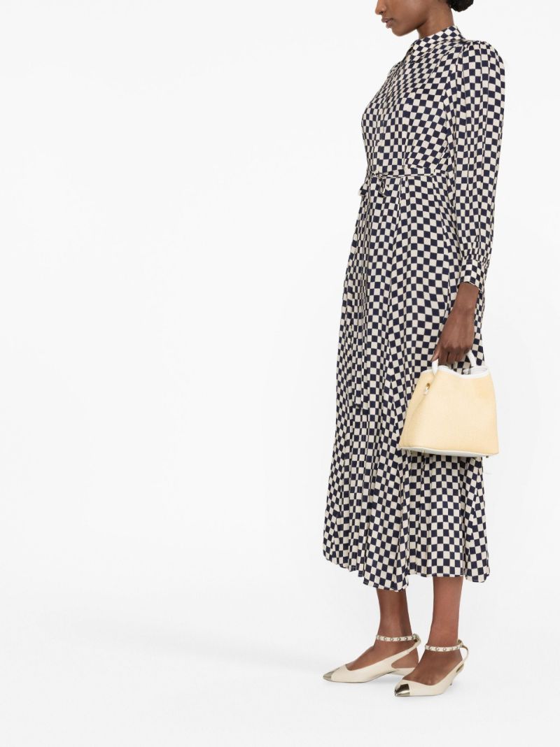 Blue Maddisson Check Print Dress