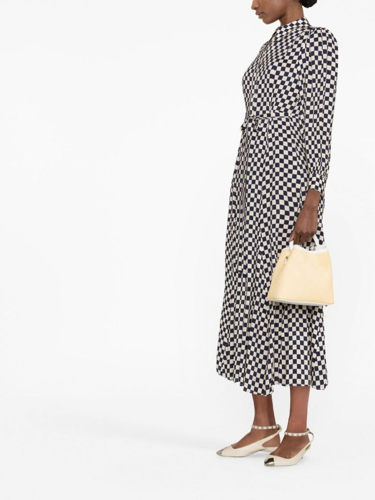 Blue Maddisson Check Print Dress