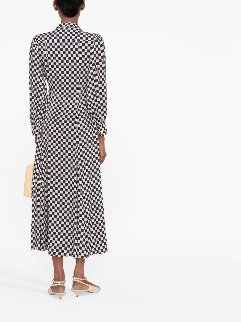 Blue Maddisson Check Print Dress