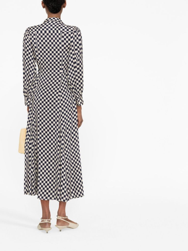 Blue Maddisson Check Print Dress