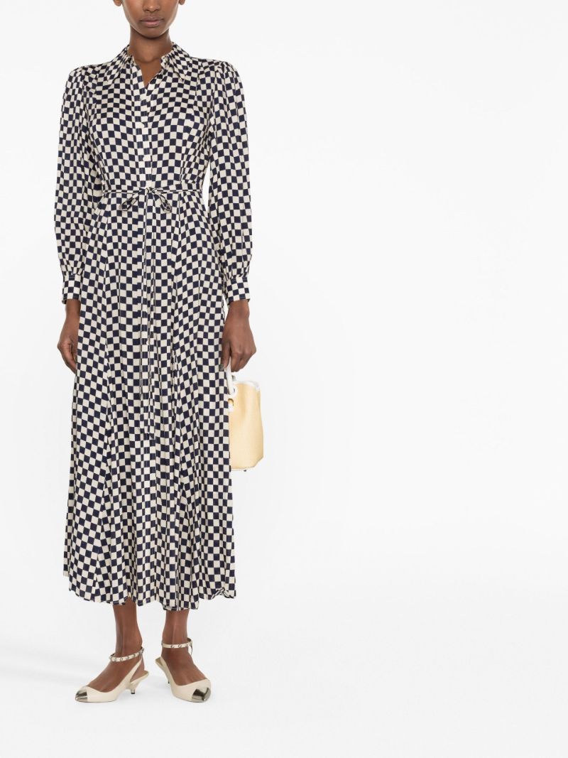 Blue Maddisson Check Print Dress