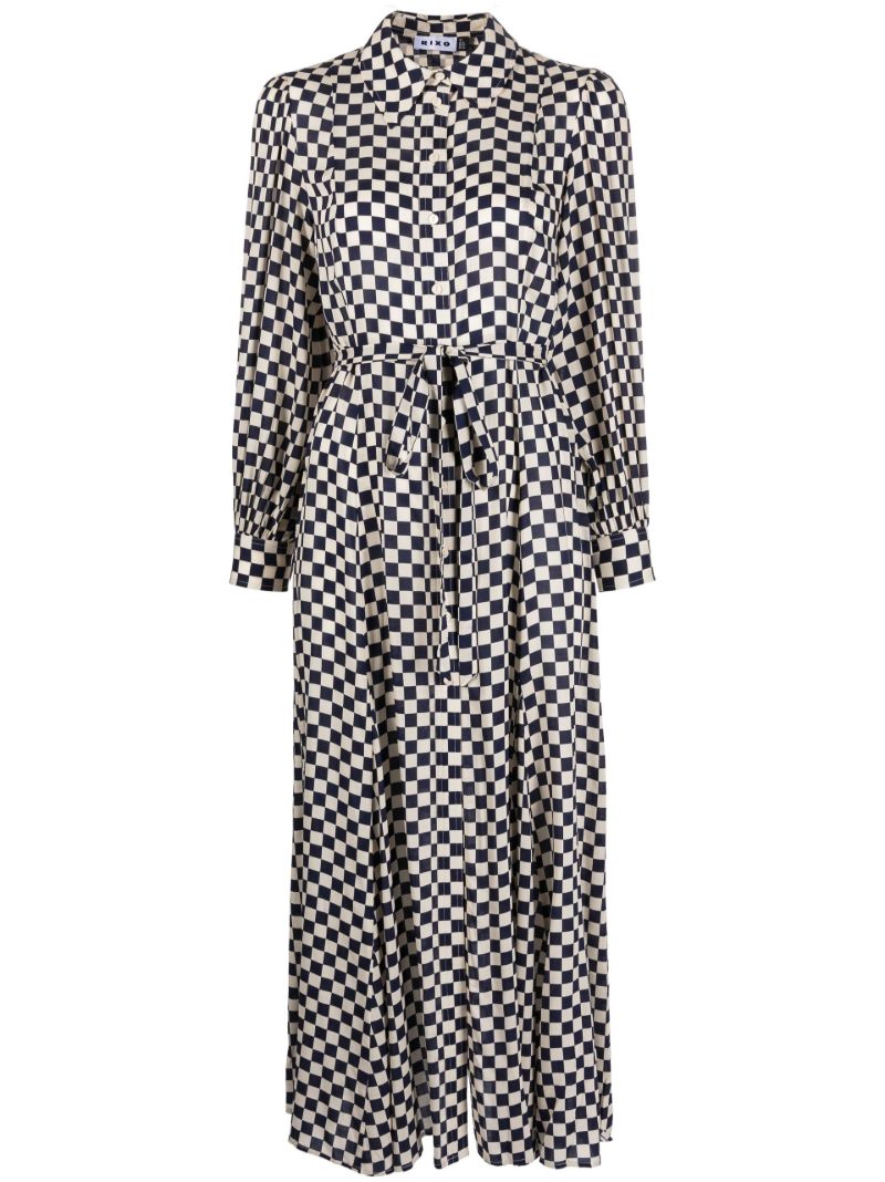 Blue Maddisson Check Print Dress
