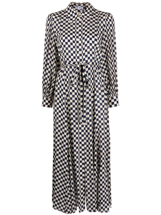 Blue Maddisson Check Print Dress
