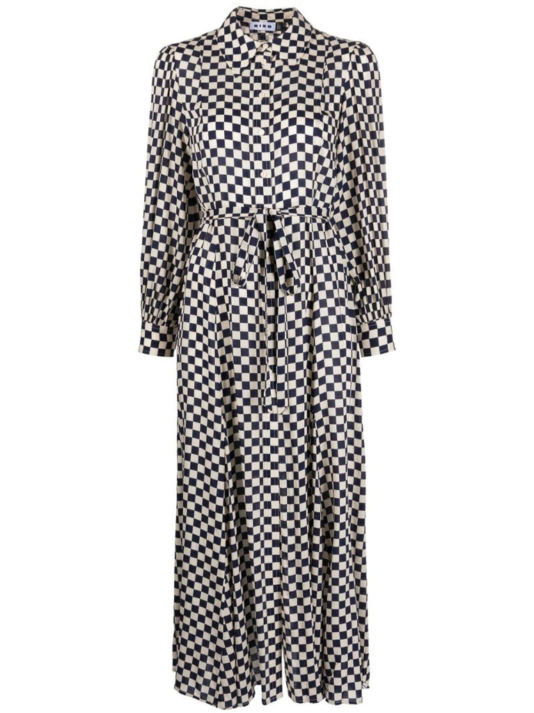 Blue Maddisson Check Print Dress