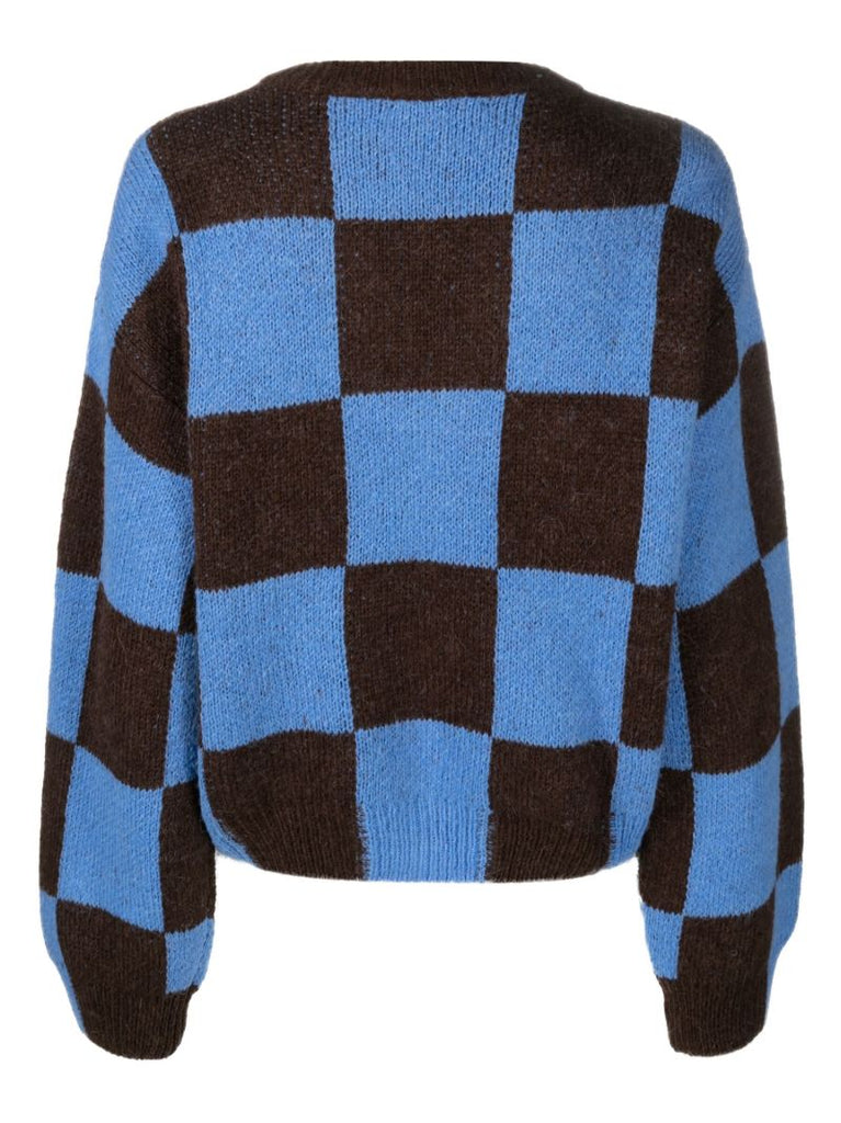 Blue Amara Check Cardigan